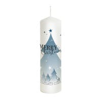Weihnachtskerze Tannenbaum blau Weihnachtskerze Tannenbaum blau
